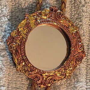 Vintage Metal Bolo Tie, Nice Mirror with Nice Brass Frame Design, Nice Western